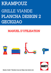 Krampouz Design Notice D'utilisation