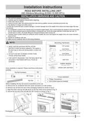 Frigidaire FHWW085WE1 Instructions D'installation