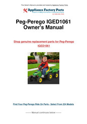 Peg-Perego John Deere E-TRACTOR IGED1061 Utilisation Et Entretien