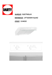 Electrolux AFT60200W Notice D'utilisation