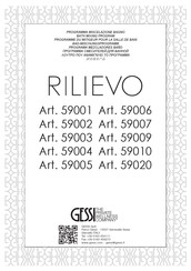 Gessi RILIEVO 59020 Instructions D'installation