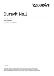 DURAVIT No.1 N1 7950 Notice De Montage