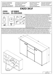 Dedeman ENZO 3K1F UP 00869 Instructions D'assemblage