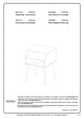 Walker Edison NORL8K Instructions De Montage