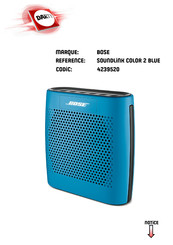 Bose Enceinte SoundLink Colour Notice D'utilisation