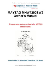 Maytag MHW4200BW2 Guide D'utilisation Et D'entretien