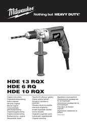 Milwaukee HDE 13 RQX Notice Originale