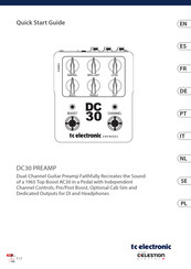 TC Electronic DC30 PREAMP Guide De Démarrage Rapide