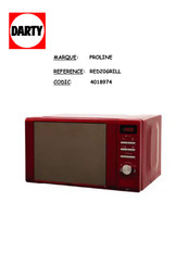 Proline RED20GRILL Manuel D'utilisation