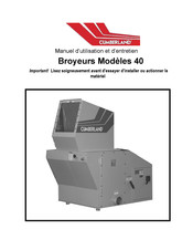 Cumberland 40 Serie Manuel D'utilisation Et D'entretien