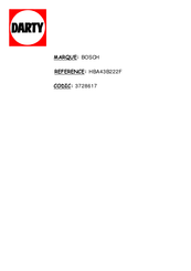 Bosch HBA43B222F Mode D'emploi