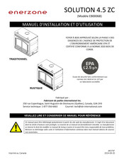 Enerzone SOLUTION 4.5 ZC Manuel D'installation Et D'utilisation