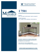 Monarch Specialties I 7501 Instructions D'assemblage