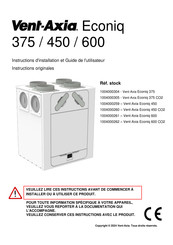 Vent-Axia Econiq 600 CO2 Instructions D'installation Et Guide De L'utilisateur