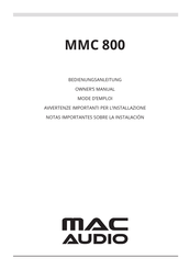 MAC Audio MMC 800 Mode D'emploi