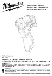 Milwaukee M12 FUEL 3453-20 Manuel De L'utilisateur