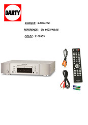 Marantz CD 6003 Manuel D'utilisation