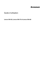 Lenovo E40-80 Guide D'utilisation