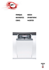 Bosch SPV66TX04E Mode D'emploi