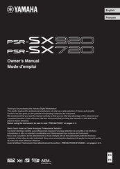 Yamaha PSR-SX920 Mode D'emploi