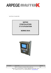 ARPEGE Master K DIVA Notice D'utilisation Et D'installation