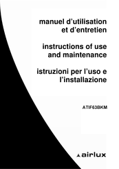 AIRLUX ATIF63BKM Manuel D'utilisation Et D'entretien