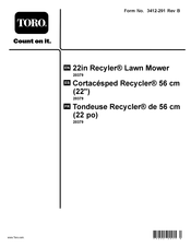 Toro 22in Recyler Manuel D'utilisation