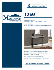 Monarch Specialties MONI3455 Instructions D'assemblage