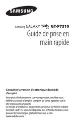 Samsung GT-P7310 Guide De Prise En Main Rapide