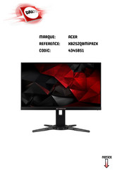 Acer XB252QBMIPRZX Manuel D'utilisation