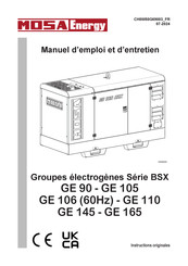 Mosa GE 90 Manuel D'emploi Et D'entretien