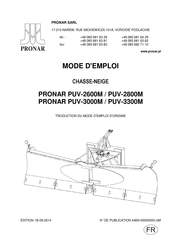 PRONAR PUV-3000M Mode D'emploi