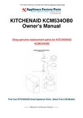 KitchenAid JAVASTUDIO KCM534OB0 Instructions