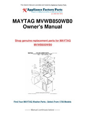 Maytag BRAVOS MVWB850WB0 Instructions Pour L'installation