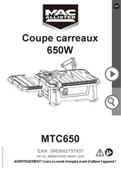 Mac allister MTC650 Mode D'emploi