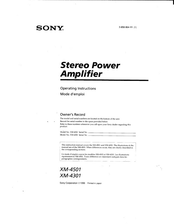 Sony XM-4501 Mode D'emploi