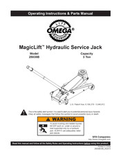 Omega Lift Equipment MagicLift 25030B Manuel Des Consignes D'utilisation Et Des Pièces