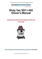 Shop-Vac SS11-450 Manuel D'utilisation