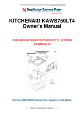 KitchenAid KAWS750LT4 Instructions Pour L'utilisateur