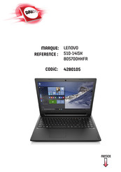 Lenovo 80S700HKFR Guide De L'utilisateur