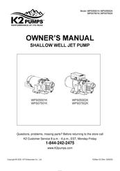 K2 Pumps WPS05002K Manuel Du Propriétaire