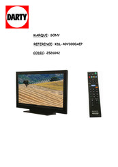 Sony KDL-46V3000 Mode D'emploi