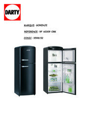 Gorenje RF 60309 OBK Notice D'utilisation