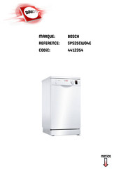 Bosch SPS25CW04E Mode D'emploi