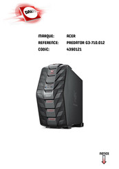 Acer Aspire Predator G3-710.012 Manuel D'utilisation