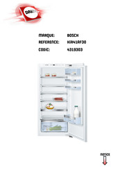 Bosch KFR21 Serie Notice D'utilisation