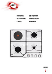 De Dietrich DPE7610WM Guide D'installation Et D'utilisation