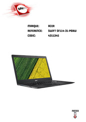 Acer Swift 1 SF114-31-P6BW Manuel D'utilisation