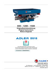 Rabe ADLER DS18 Notice Originale