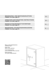 Format Fire Safe Light FP Notice D'utilisation Et De Montage